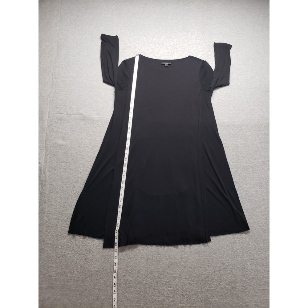COS‎ Women Dress M Black Round Neck Long Sleeve Pullover Lightweight Logo Casual